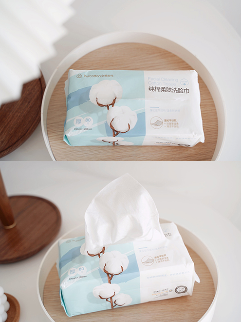 全棉时代洗脸巾坚持采用天然棉花，为消费者提供更好的全棉体验