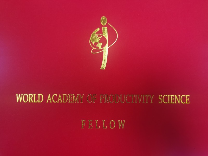 水处理领域知名专家王学礼（王开）教授  授予“世界生产力科学院”院士